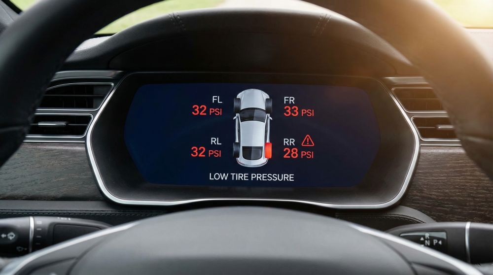 Tire pressure sensor display